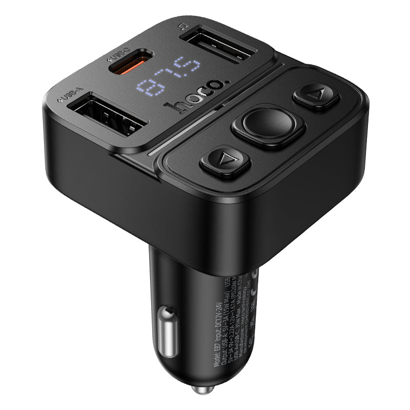 Hoco 35W Dual-Port Car Bluetooth FM Transmitter with PD20W Fast Charging