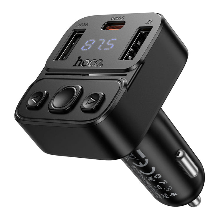 Hoco 35W Dual-Port Car Bluetooth FM Transmitter with PD20W Fast Charging