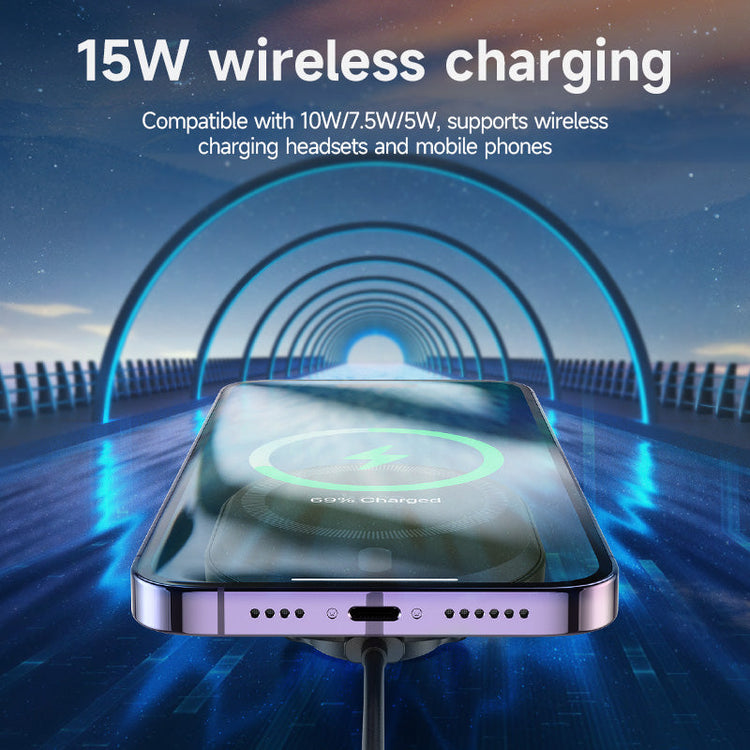 Hoco 15W All in 1 Magnetic Wireless Charging Car Holder MagSafe Compatible Fast Charge Black DCA71