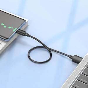 Hoco USB-C Fast Charging Data Cable with 27W Power Delivery, Compact 25cm