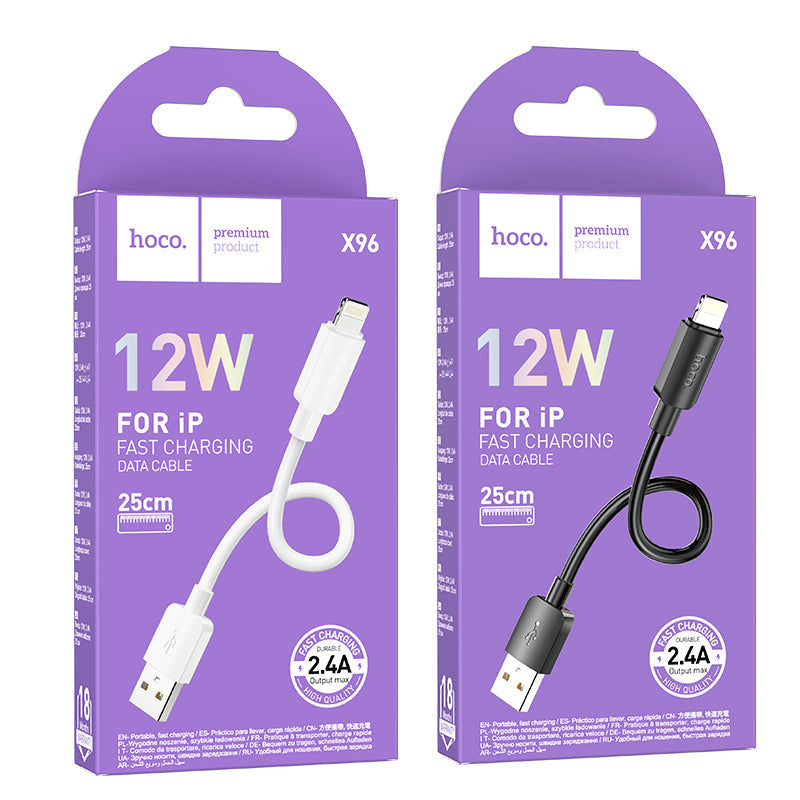 Hoco USB-C Fast Charging Data Cable with 27W Power Delivery, Compact 25cm