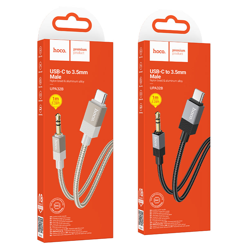 Hoco Nylon-Braided USB-C to 3.5mm Audio Cable for Android Phones and Tablets