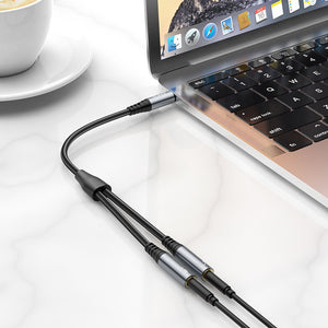 Hoco 3.5mm Splitter Audio Adapter Cable 2-in-1 Converter Male to 2 Female UPA21