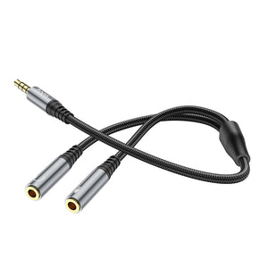 Hoco 3.5mm Splitter Audio Adapter Cable 2-in-1 Converter Male to 2 Female UPA21