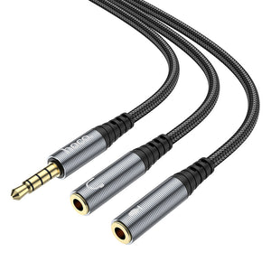 Hoco 3.5mm Splitter Audio Adapter Cable 2-in-1 Converter Male to 2 Female UPA21