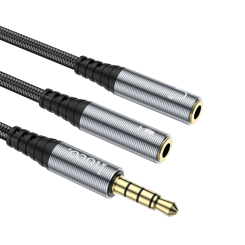 Hoco 3.5mm Splitter Audio Adapter Cable 2-in-1 Converter Male to 2 Female UPA21