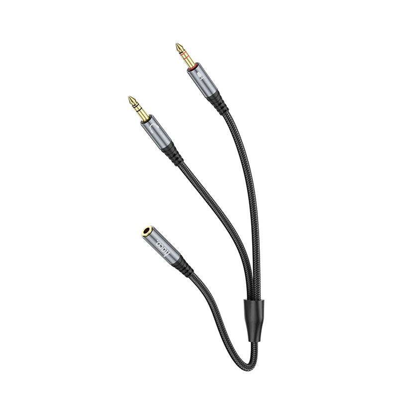 Hoco 3.5mm Splitter Audio Adapter Cable 2-in-1 Converter 2 Female to 1 Male UPA21