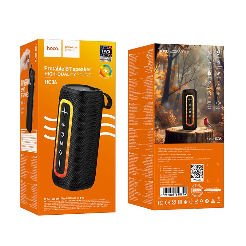 Hoco HC36 Brocade Sports Bluetooth Speaker Portable Wireless Audio Enhanced Bass