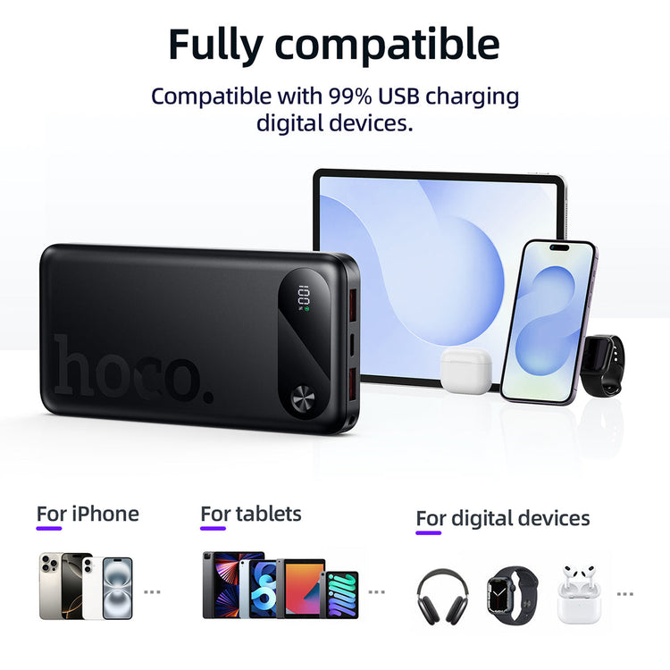 Hoco 10000mAh Slim Power Bank 22.5W + PD20W Fast Charging Portable Phone Charger