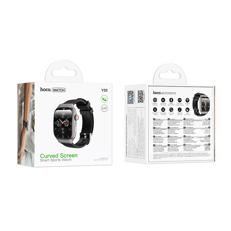 Hoco Smart Watch with Bluetooth Calling Fitness Tracker Black Y33