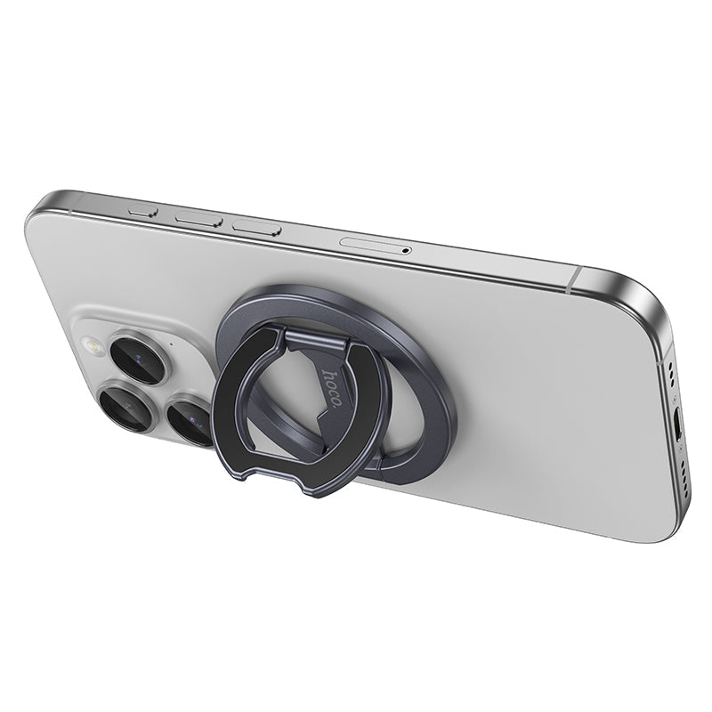 Hoco Double Sided Magnetic Phone Ring Holder Foldable Kickstand Grey GH9