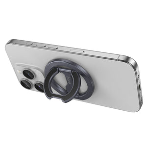 Hoco Double Sided Magnetic Phone Ring Holder Foldable Kickstand Grey GH9