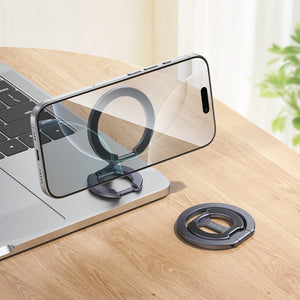 Hoco Double Sided Magnetic Phone Ring Holder Foldable Kickstand Grey GH9