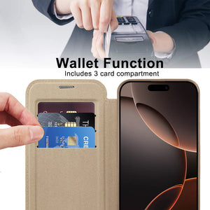 iPhone 17 Pro Blacktech Leather Lux Case MagSafe Magnetic Premium PU Leather