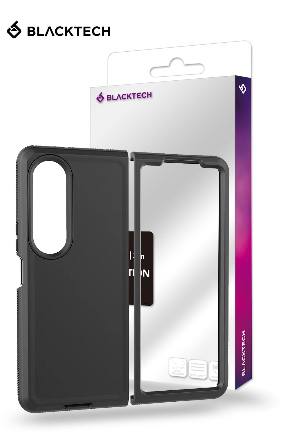Blacktech Samsung Galaxy Z Fold 7 Defender with Separable Clip