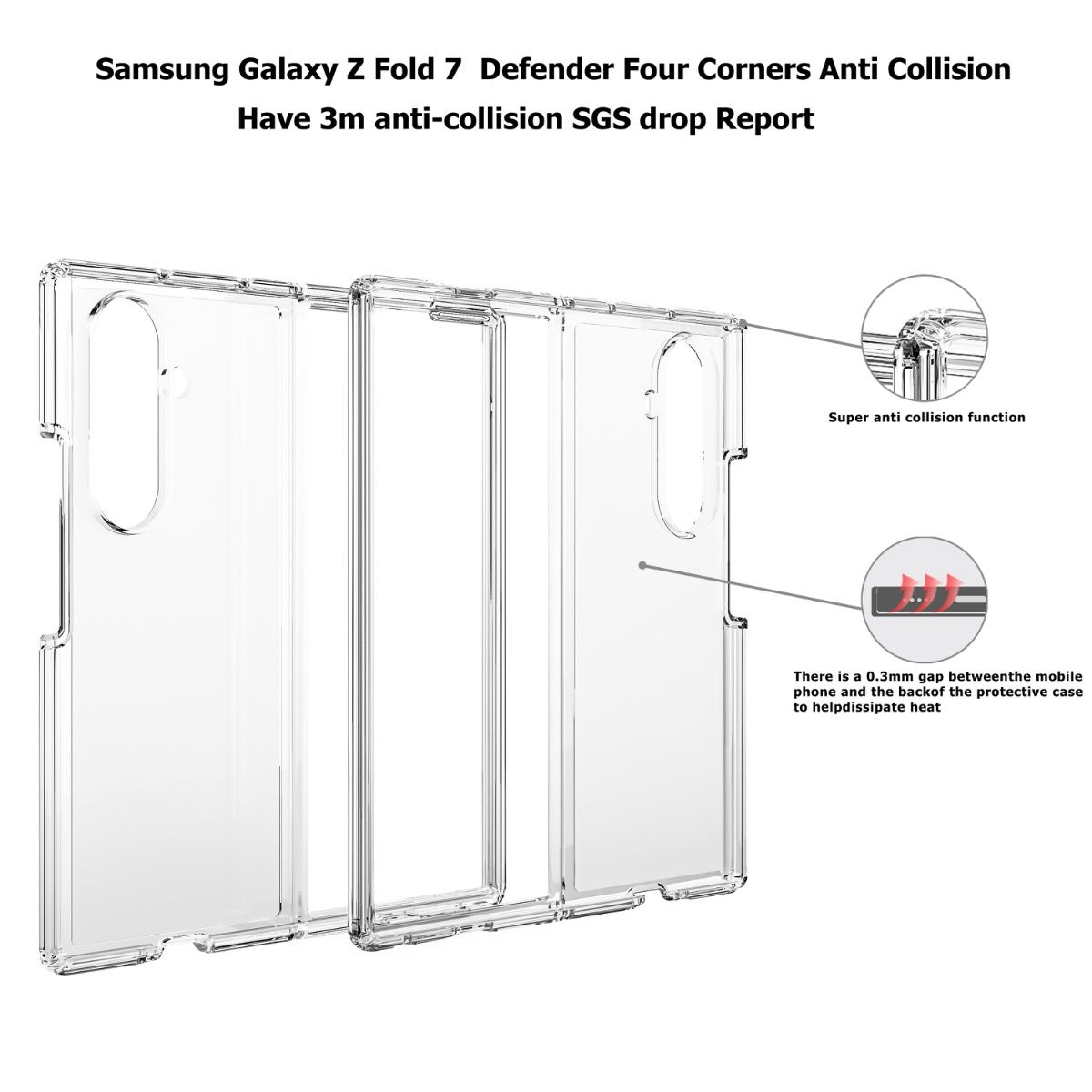Blacktech Samsung Galaxy Z Fold 7 Stay Magnetic Rugged Glitter Protective Case