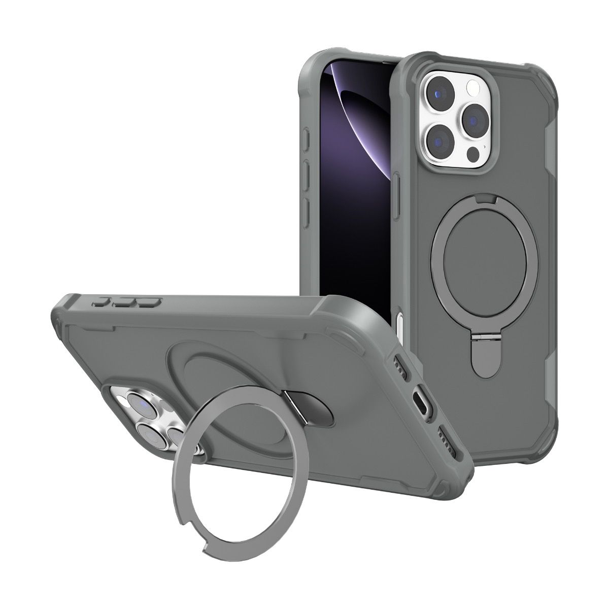 Blacktech Samsung Galaxy S25 FE Military Ring Stand Heavy Duty Back Case Magsafe