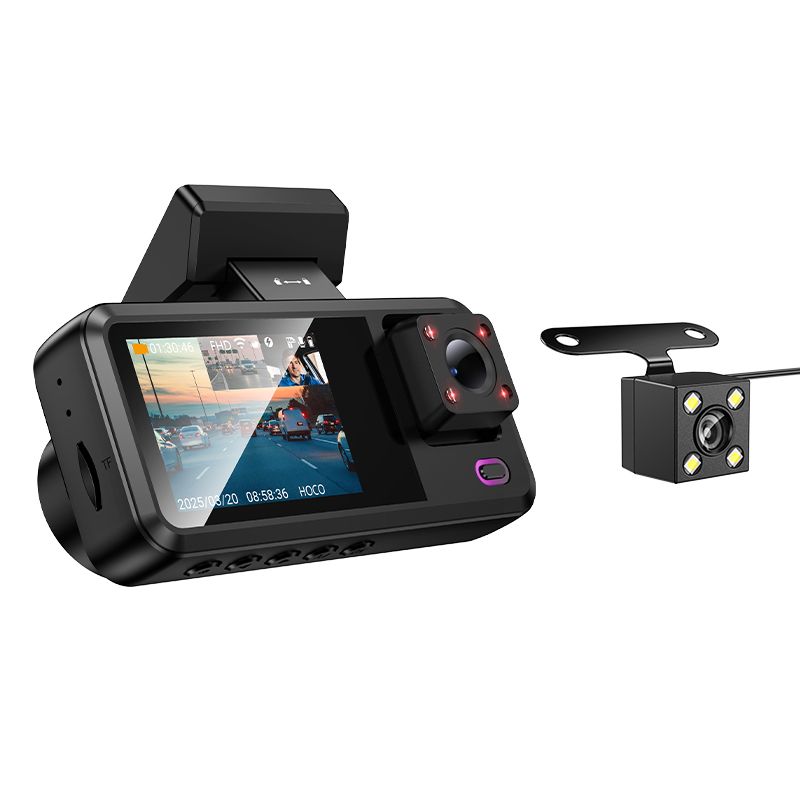 Hoco DV15 3 Channel Dash Cam 720P Front Rear Camera Driving Recorder DV15