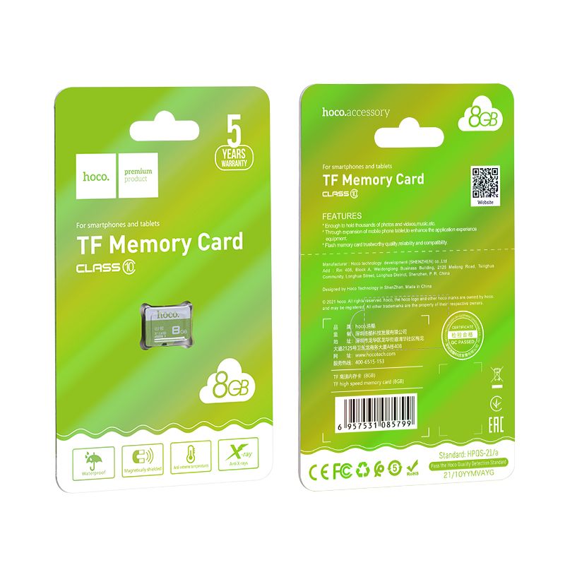 Hoco 8GB Class 10 100MB/s TF High Speed Memory Card