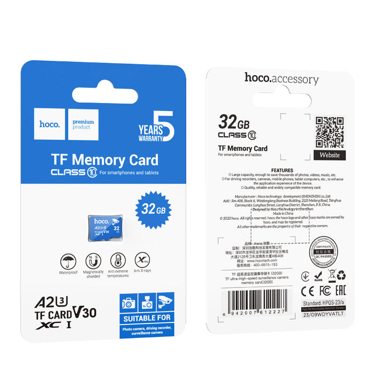Hoco 32GB Class 10 High Speed TF Micro SD Memory Card for Cameras and Phones