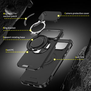 iPhone Air Blacktech Magnetic TitanRing Armor Case