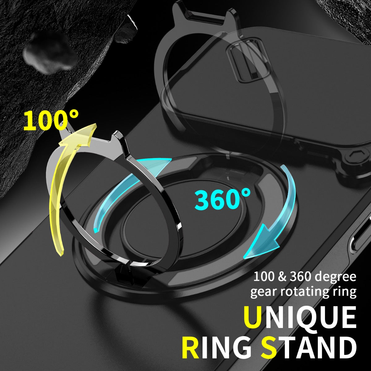 iPhone Air Blacktech Magnetic TitanRing Armor Case