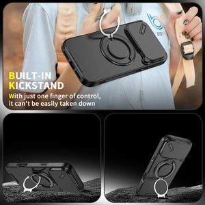 iPhone 17 Pro Blacktech Magnetic TitanRing Armor Case
