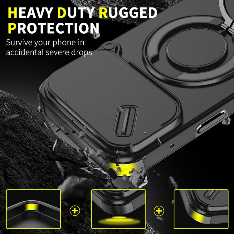 iPhone 17 Pro Blacktech Magnetic TitanRing Armor Case