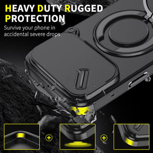 iPhone 17 Pro Max Blacktech Magnetic TitanRing Armor Case