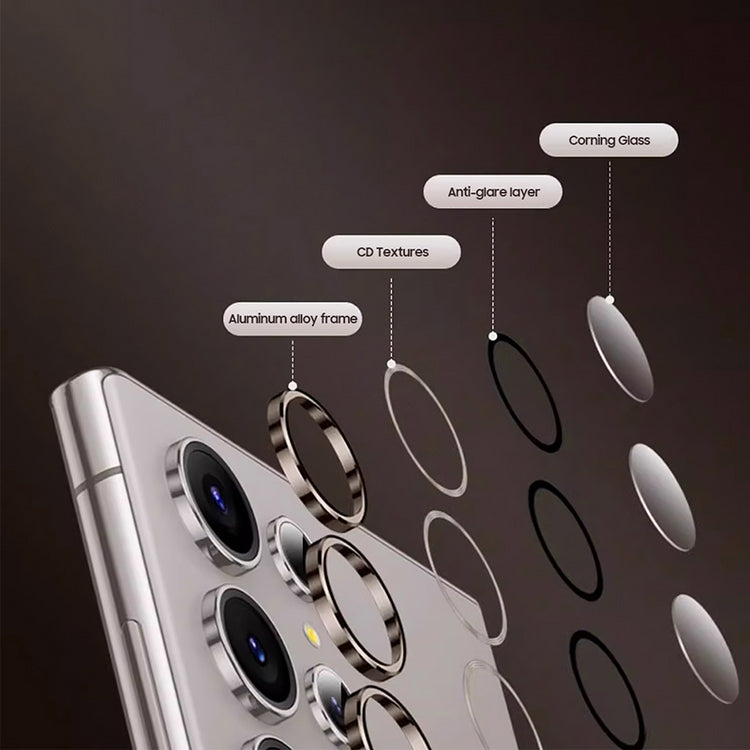 LITO Samsung Galaxy S24 Aluminium Alloy Camera Lens Protector AR+AF Glass