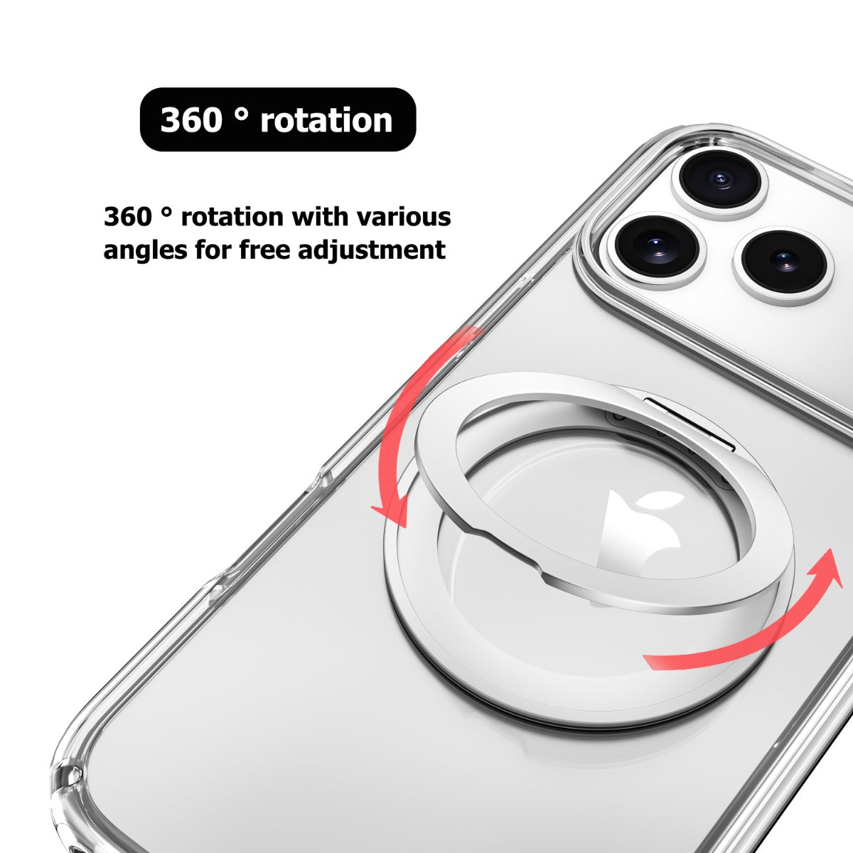 iPhone 15 Pro Blacktech Stay Clear Ring Case MagSafe Magnetic Ring Holder Grip