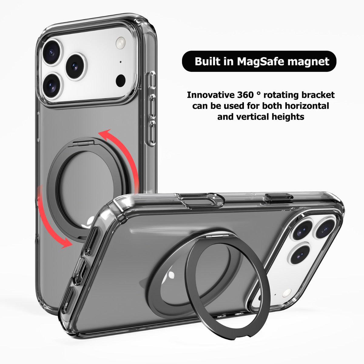 iPhone 14 Pro Max Blacktech Stay Black Ring Case MagSafe Magnetic Ring Holder Grip
