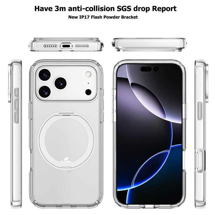 iPhone 16 Plus Blacktech Stay Clear Ring Case MagSafe Magnetic Ring Holder Grip