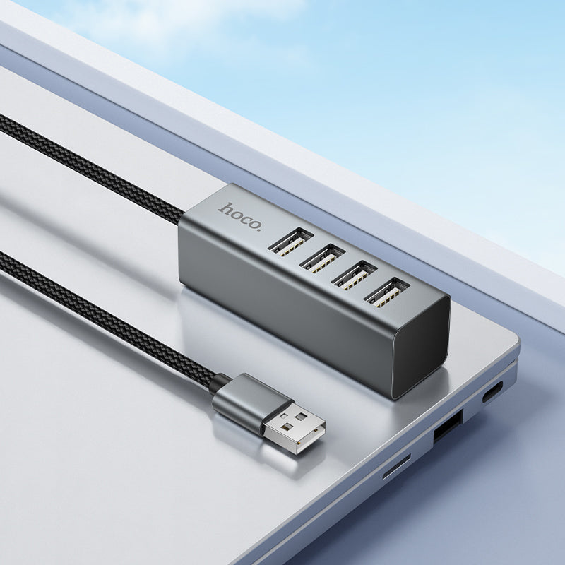 Hoco 4-in-1 USB Hub with 4x USB 2.0 Ports for Laptop, Desktop and Travel Use