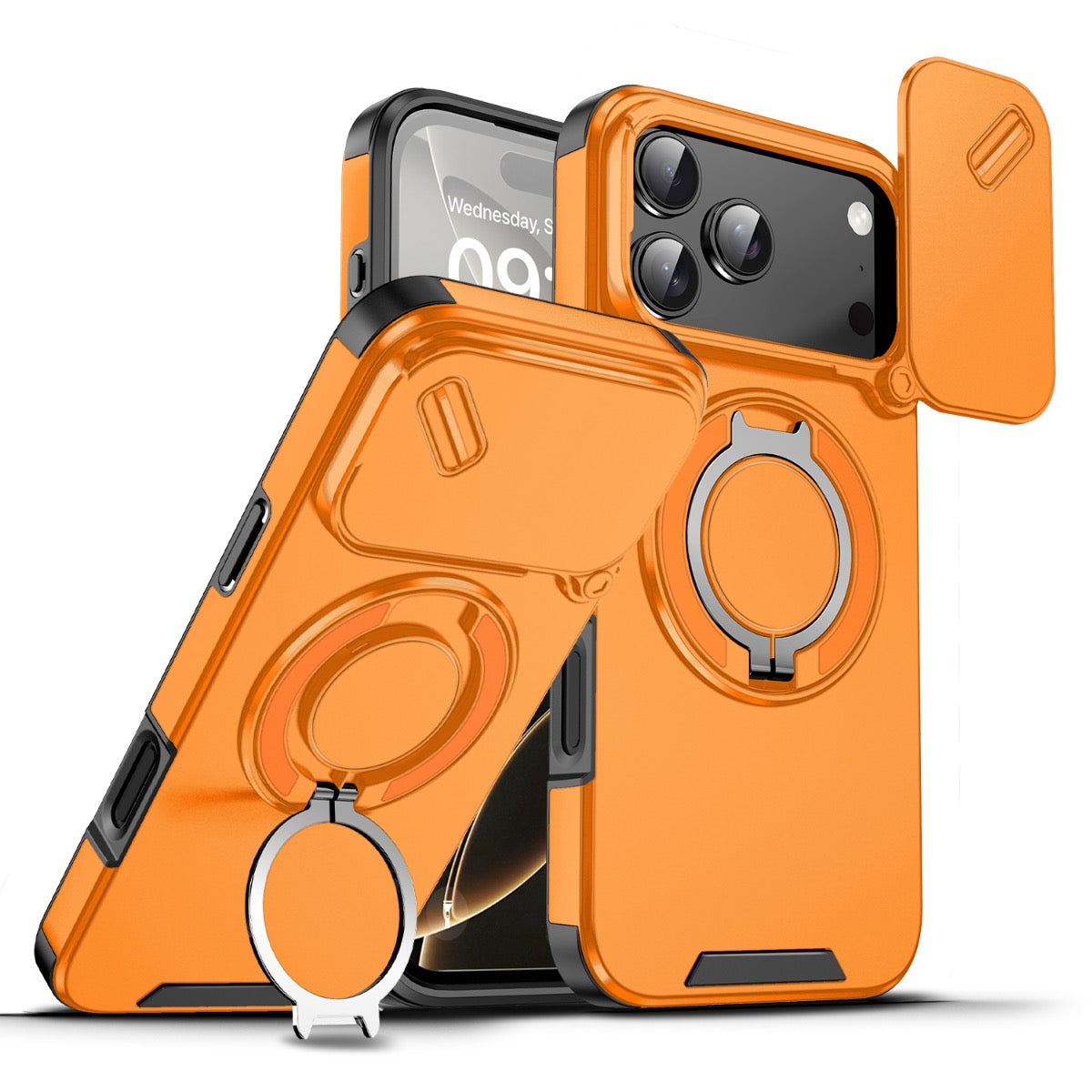 iPhone 17 Pro Max Blacktech Magnetic TitanRing Armor Case