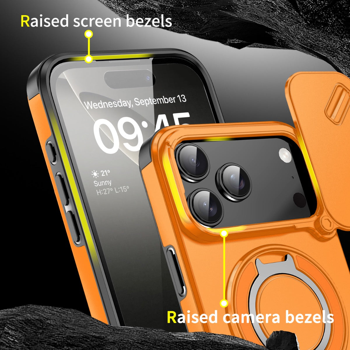 iPhone 17 Pro Max Blacktech Magnetic TitanRing Armor Case