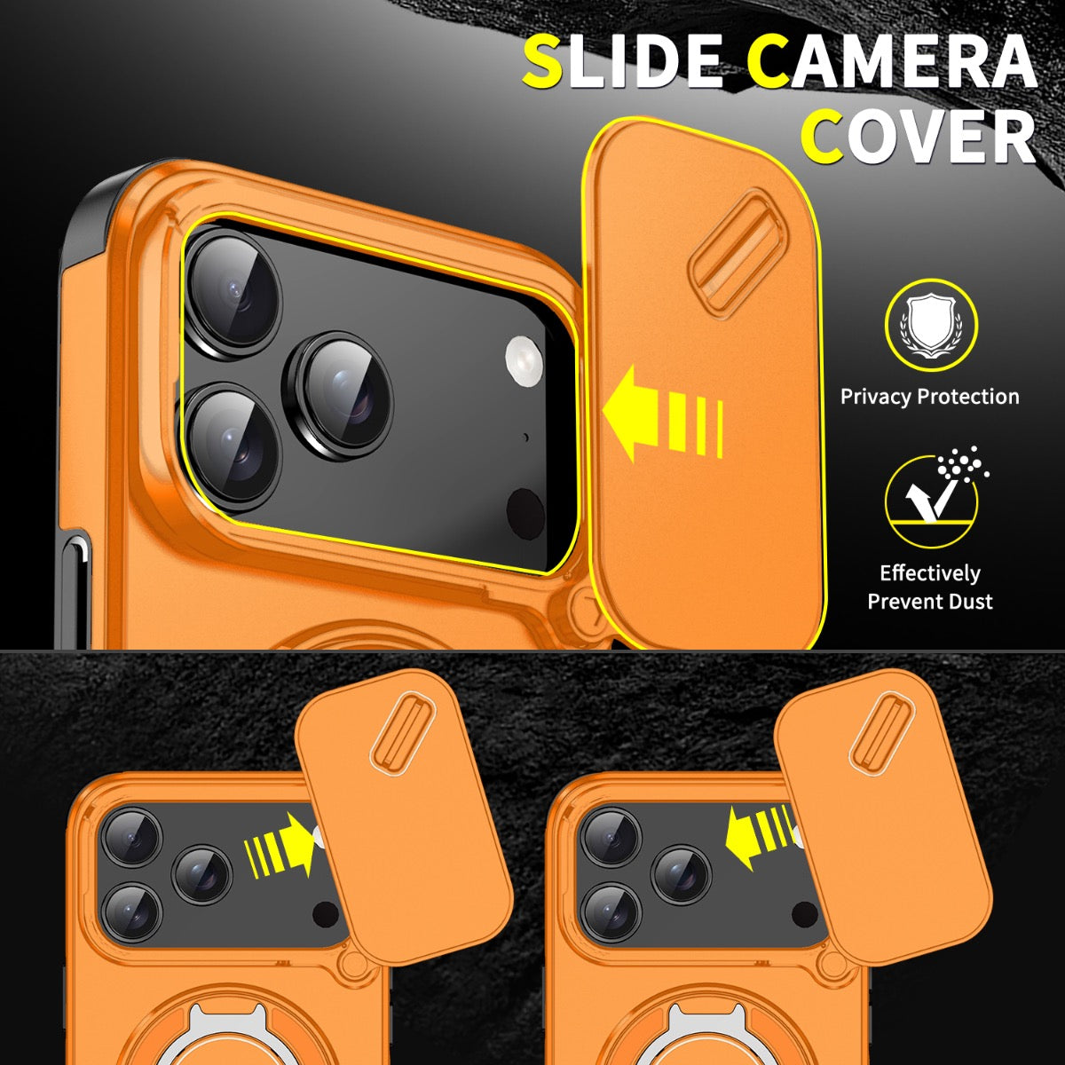 iPhone 17 Pro Max Blacktech Magnetic TitanRing Armor Case