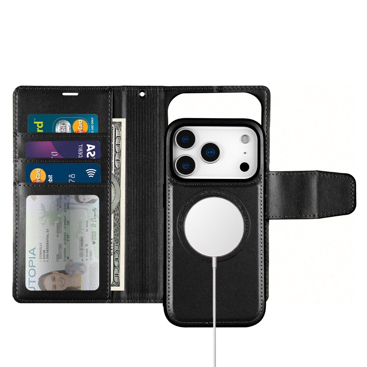 Hanman Samsung Galaxy S26 Ultra Flip Wallet 2 in 1 Detachable Magsafe Case