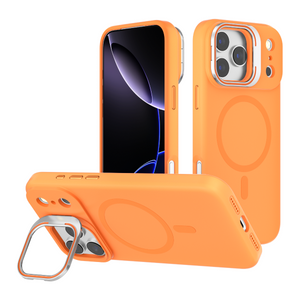 iPhone 17 Pro Blacktech Y2 Liquid Silicone With Camera Stand Case MagSafe Magnetic