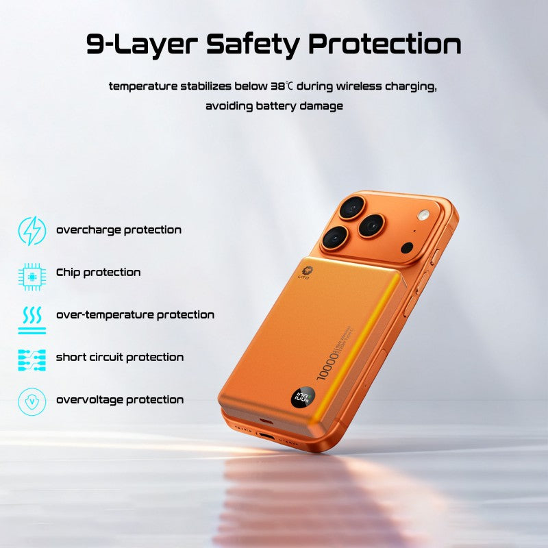 LITO 10000mAh Ultra Thin MagSafe Magnetic Power Bank with Digital Display