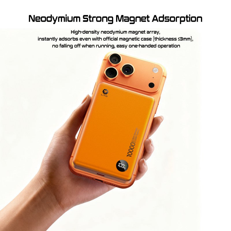 LITO 10000mAh Ultra Thin MagSafe Magnetic Power Bank with Digital Display