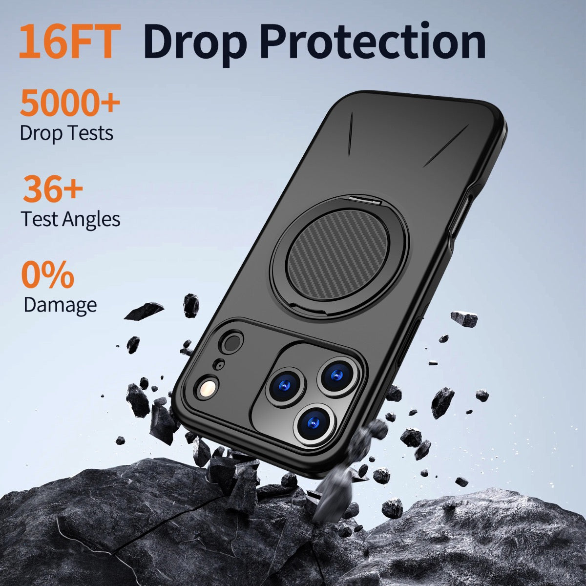 iPhone 17 Pro Blacktech Sentinel X Ring Case MagSafe Magnetic Rugged Grip
