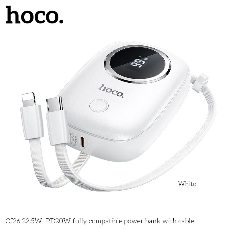 Hoco 10000mAh CCC Certified 22.5W Fast Charging Power Bank with Cables