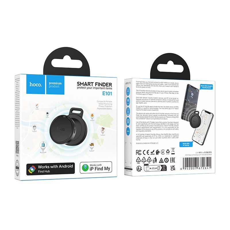 Hoco E101 Bluetooth Smart Tracker Key Finder Anti-Lost Device iOS Android Compatible