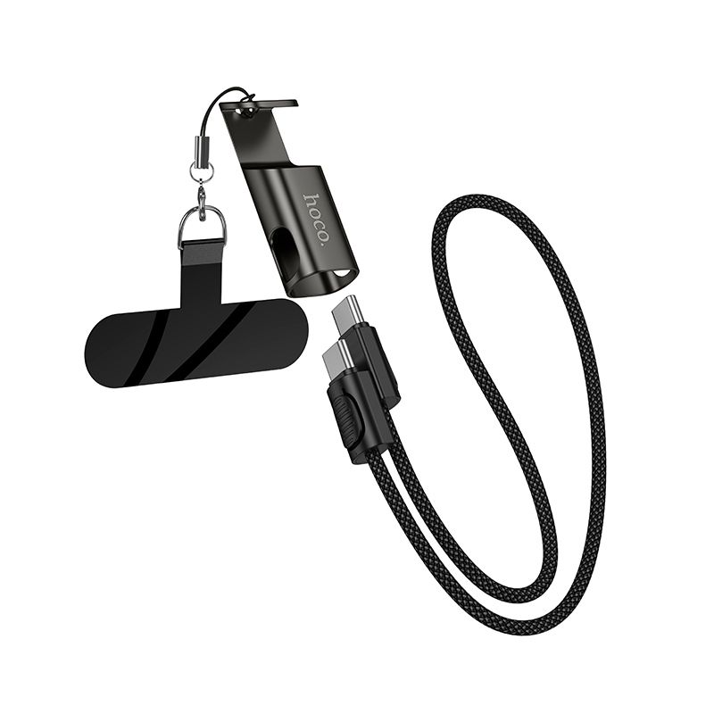 Hoco 3 in 1 USB-C Cable 60W Lanyard Desk Stand Fast Charge 0.35M X126