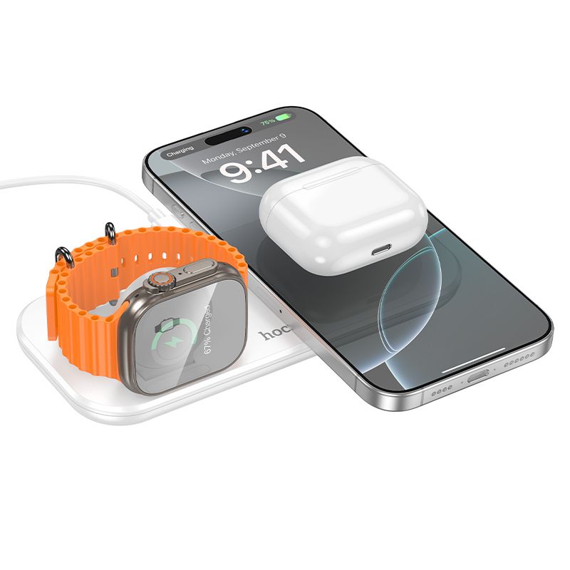 Hoco 3-in-1 Wireless Charger Desktop Fast Charging Stand Multi Device CW65