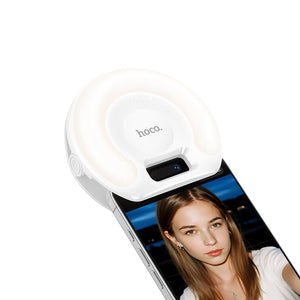 Hoco Clip-On LED Selfie Fill Light Rechargeable Adjustable Brightness Levels K160