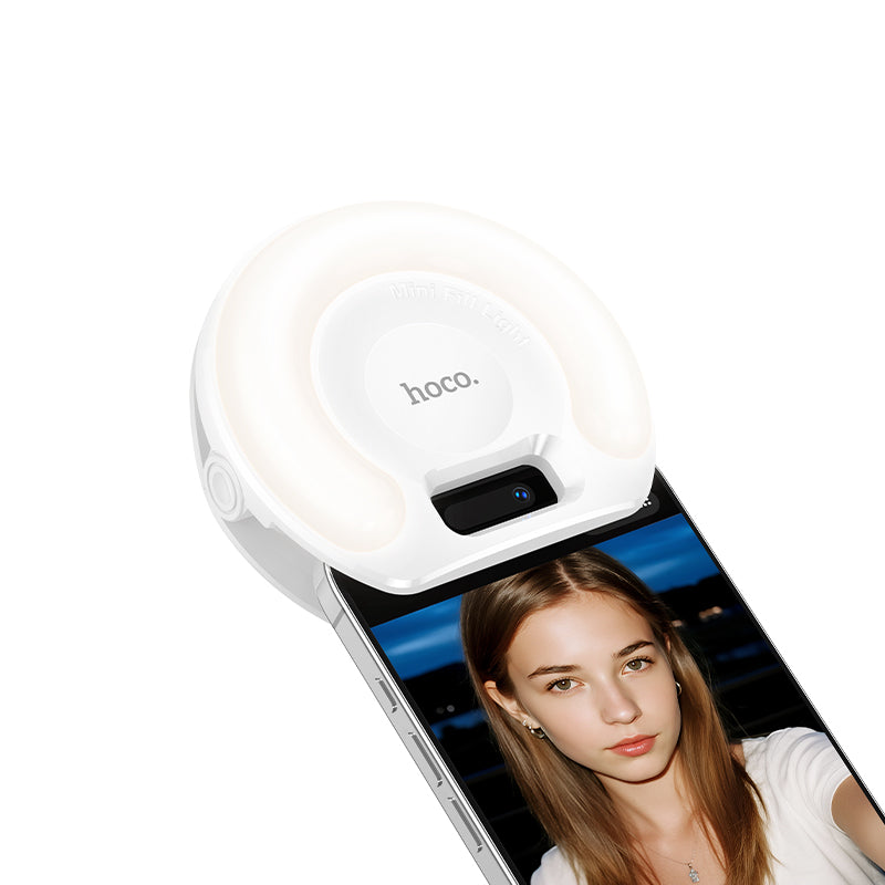 Hoco Clip-On LED Selfie Fill Light Rechargeable Adjustable Brightness Levels K160