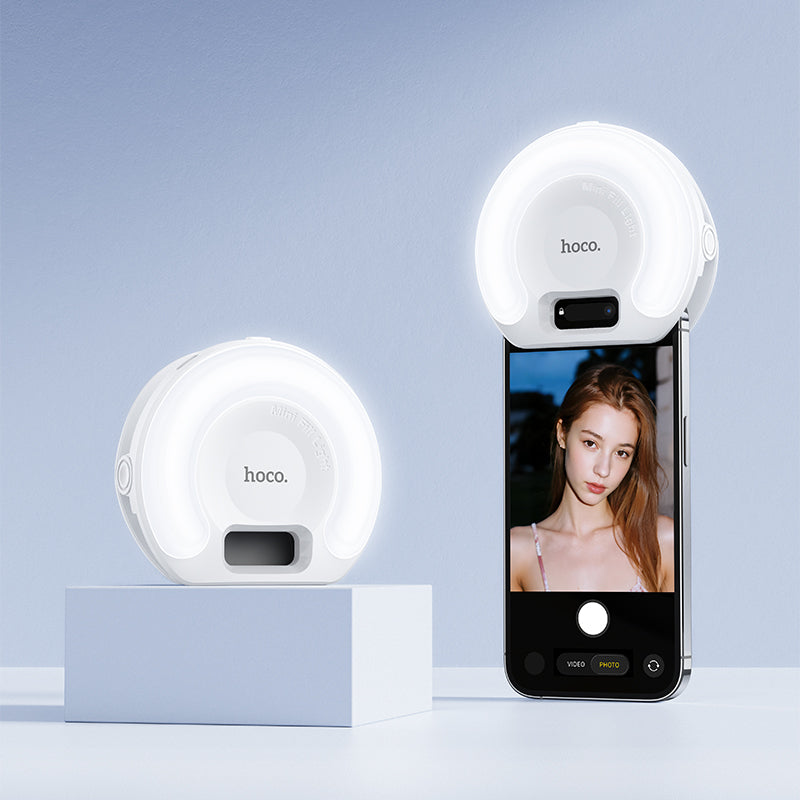 Hoco Clip-On LED Selfie Fill Light Rechargeable Adjustable Brightness Levels K160
