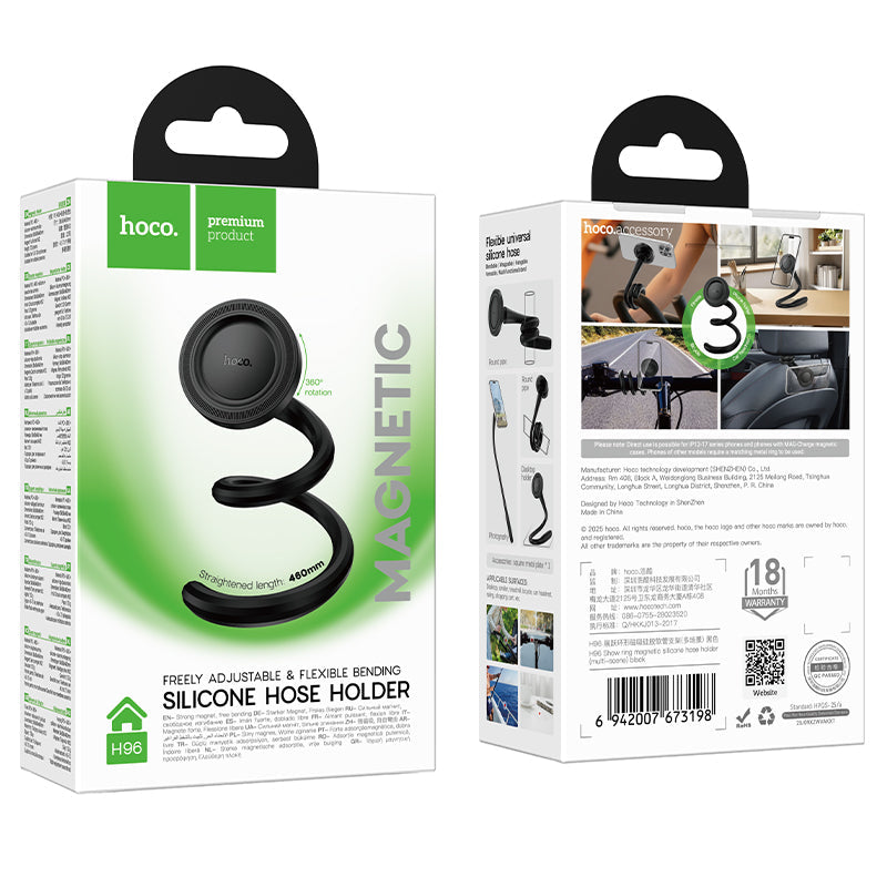 Hoco Magnetic Ring Phone Holder with Flexible Silicone Hose for Multi-Scene Use